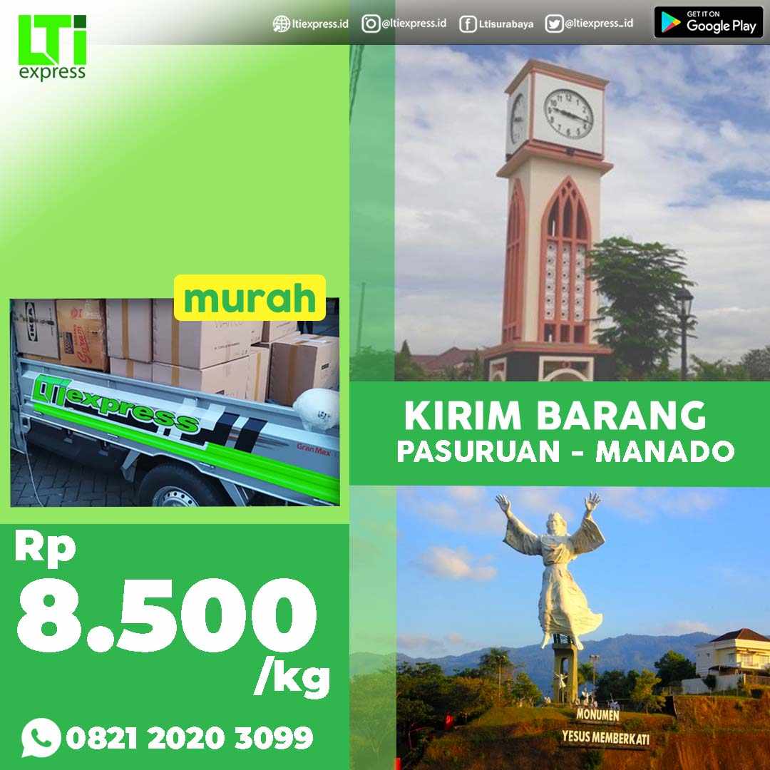 cargo murah pasuruan ke manado