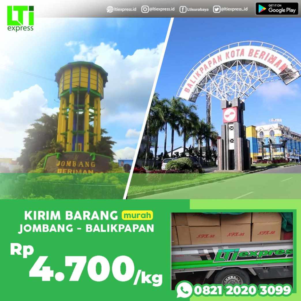 cargo murah jombang ke balikpapan