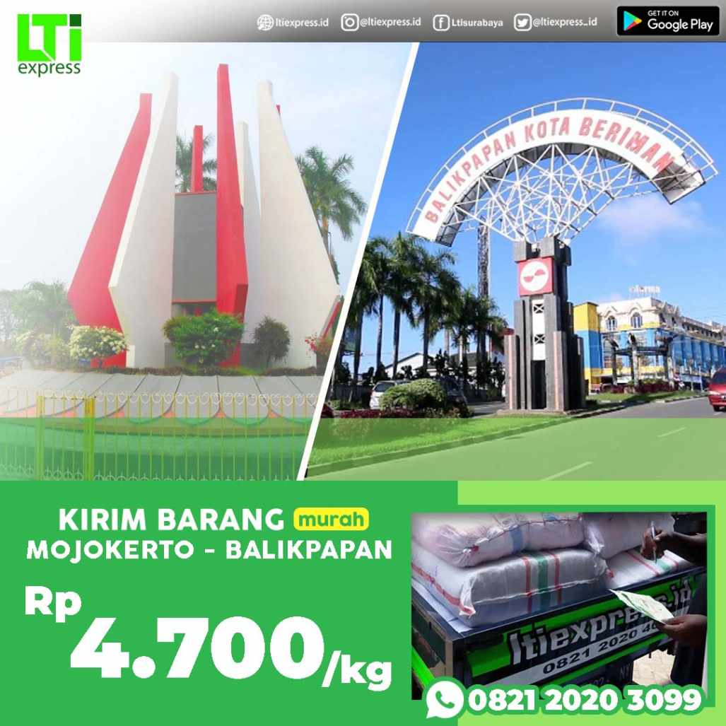 cargo murah mojokerto balikpapan