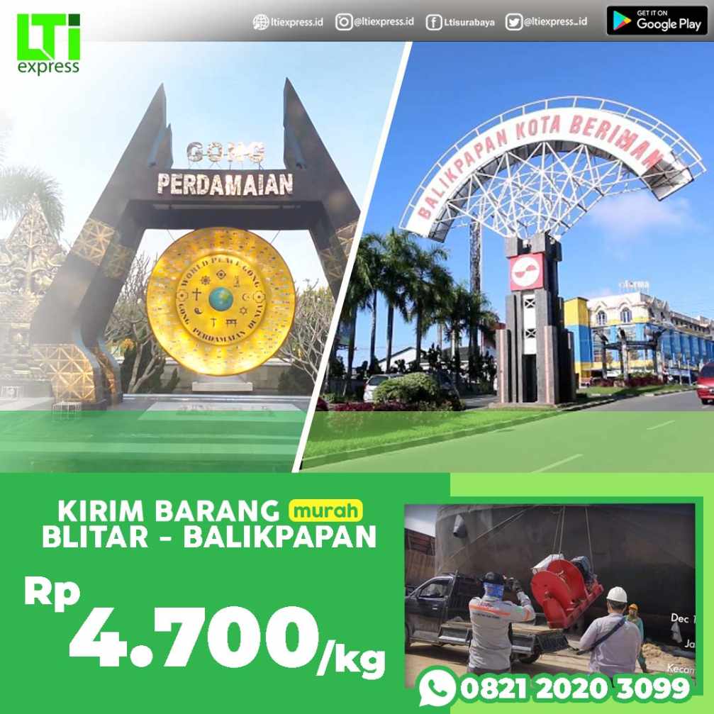 cargo murah blitar balikpapan