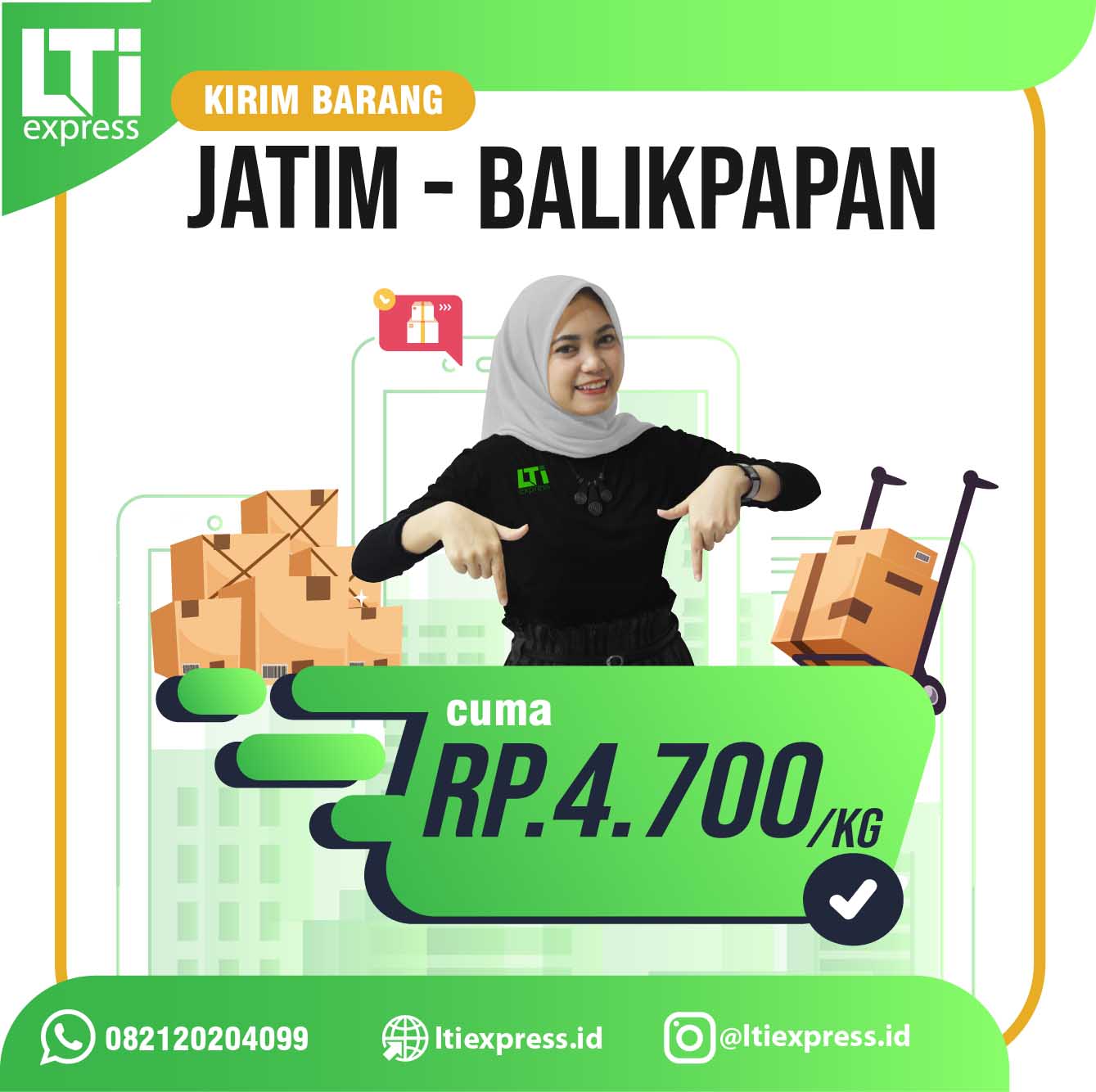 ekspedisi murah bondowoso balikpapan