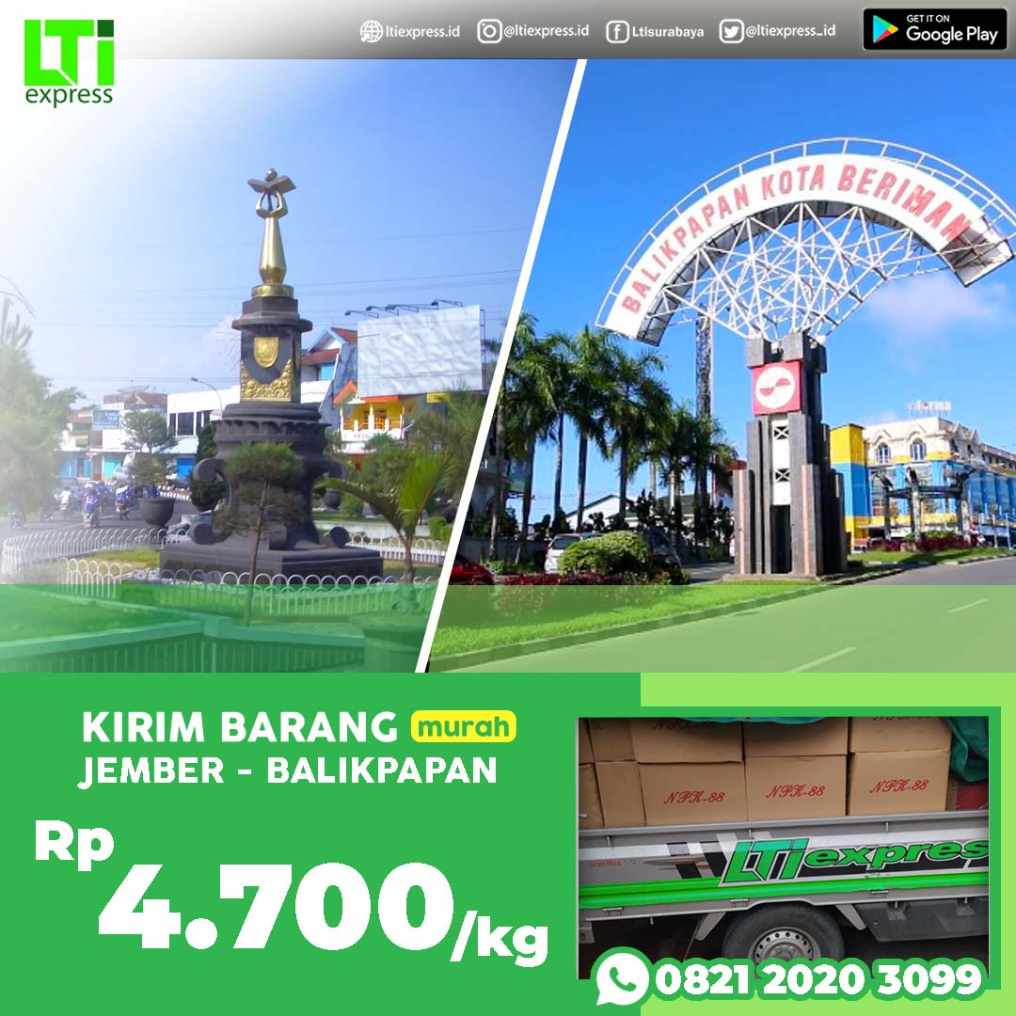 cargo murah jember balikpapan