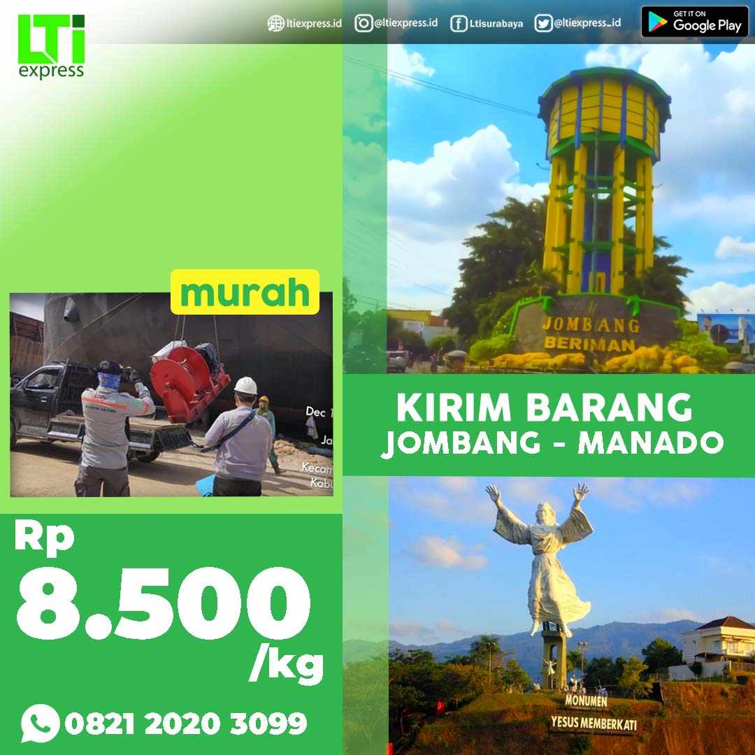 cargo murah jombang ke manado