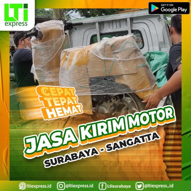 kirim sepeda motor surabaya sangatta