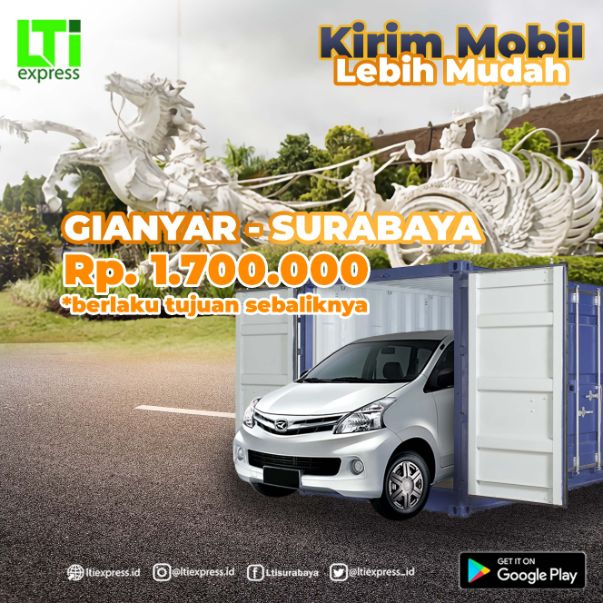 jasa kirim mobil murah surabaya gianyar bali