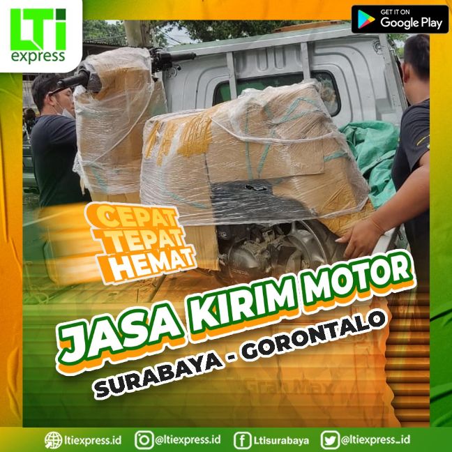 kirim motor surabaya gorontalo