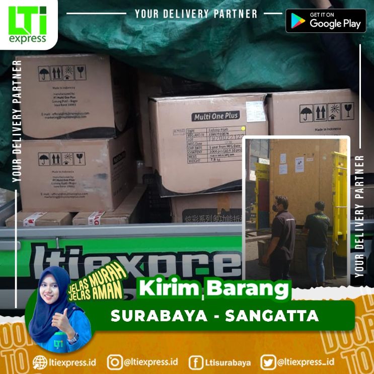 cargo murah surabaya ke sangatta