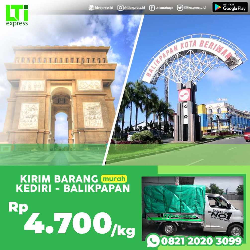 cargo murah kediri balikpapan