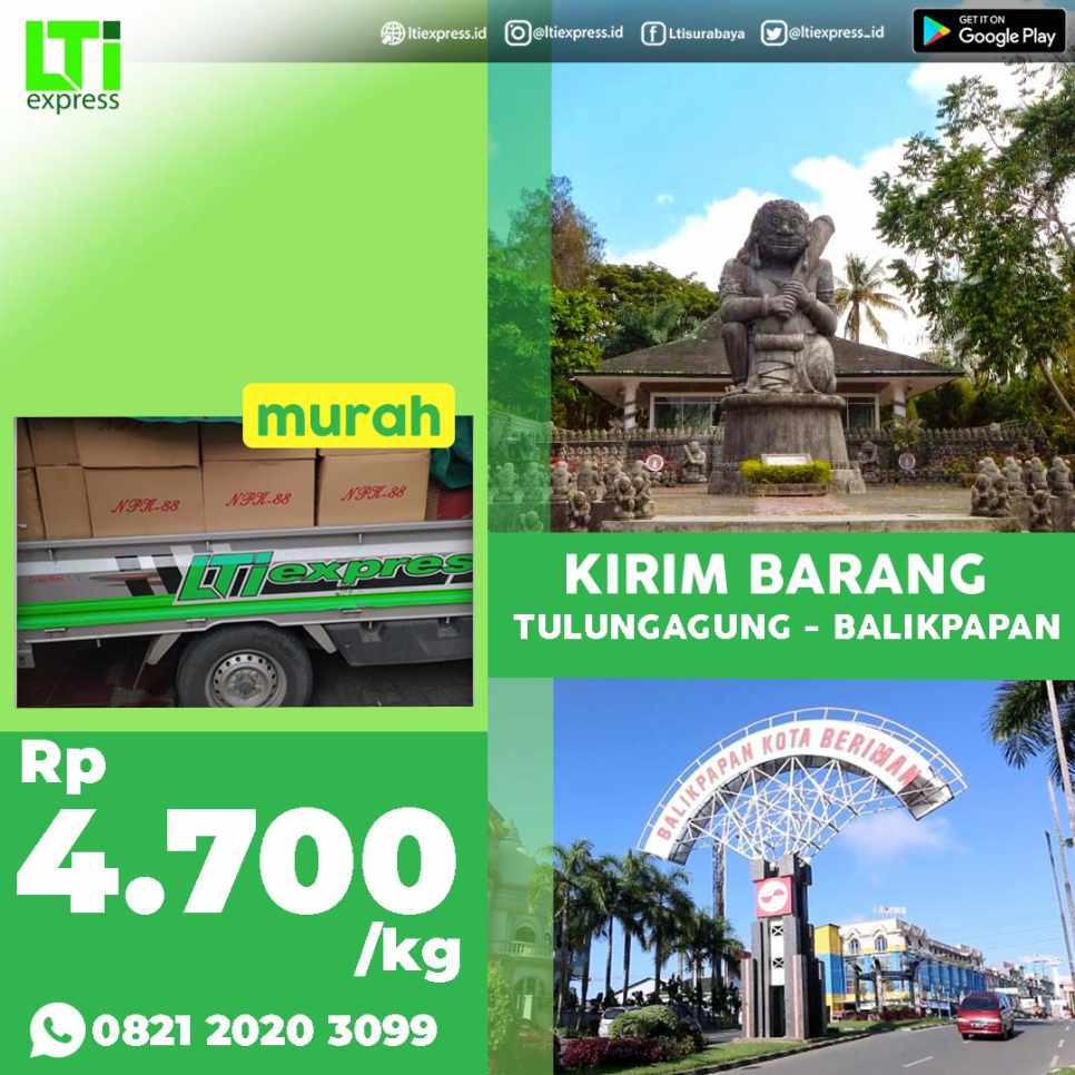 cargo murah tulungagung ke balikpapan