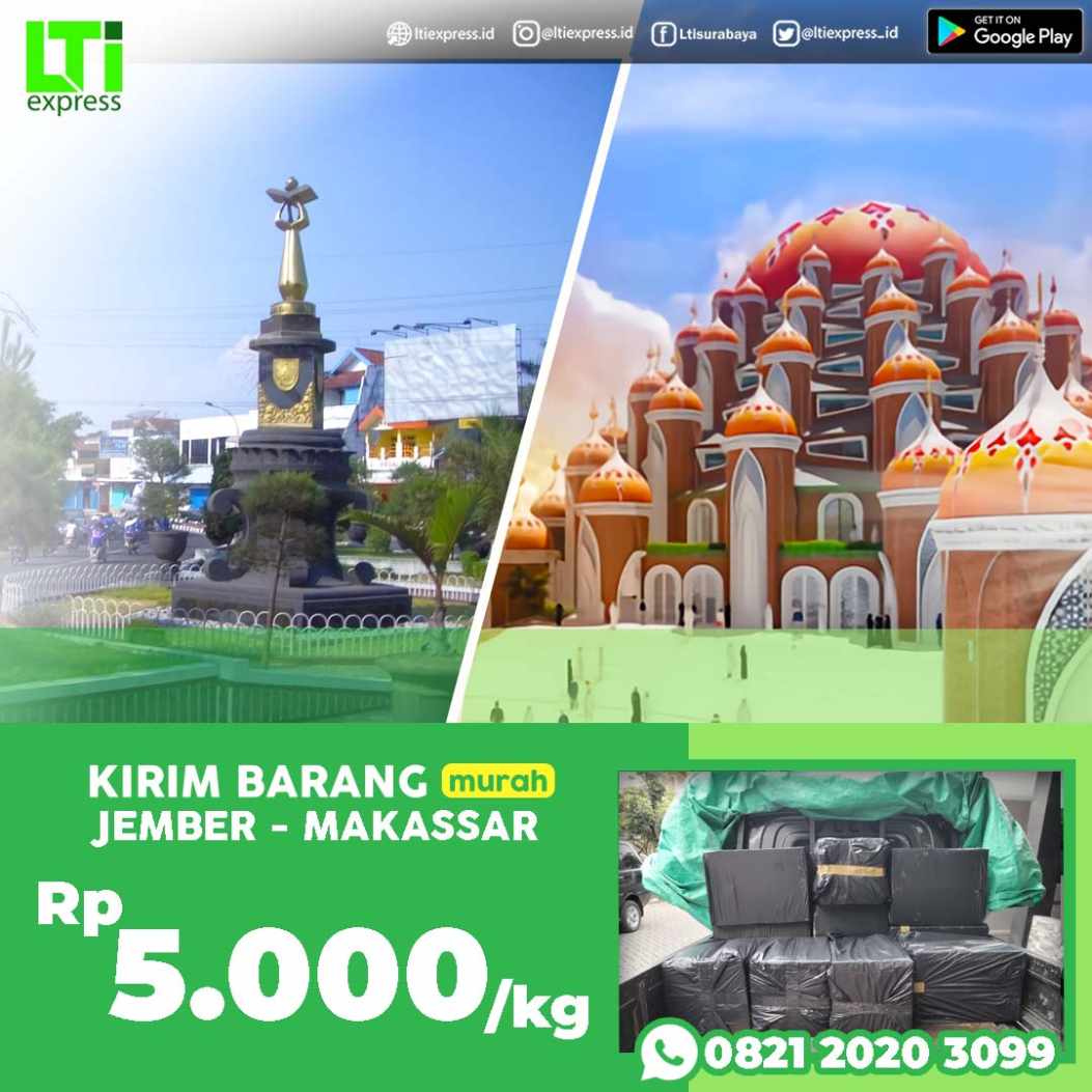 cargo murah jember ke makassar